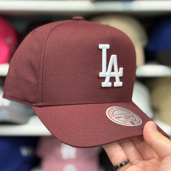 Los Angeles Dodgers A-Frame Mitchell & Ness Snapback Maroon - Picture 1 of 4